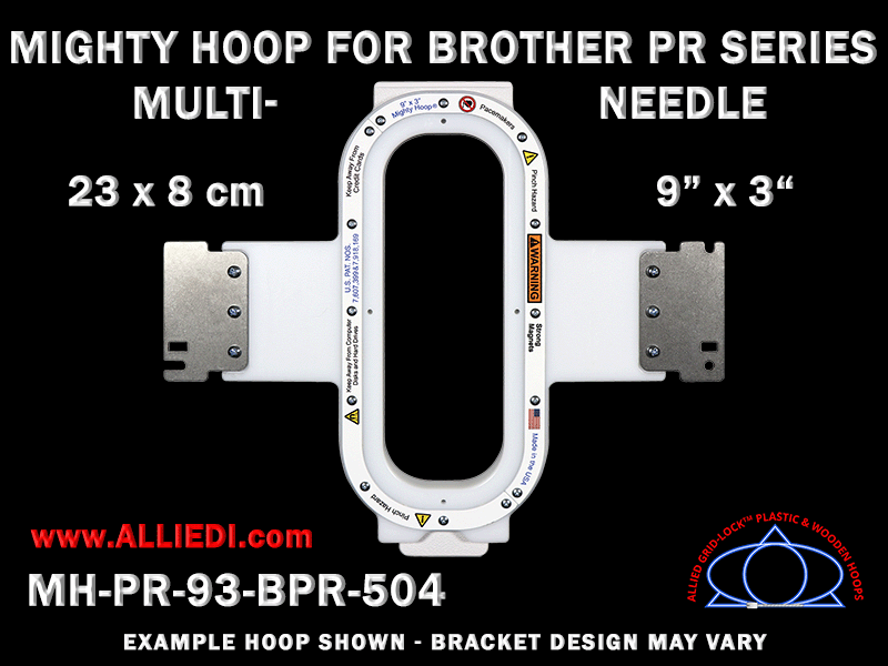 Brother PR Series Multi-Needle 9 x 3 inch (23 x 8 cm) Vertical Rectangular Magnetic Mighty Hoop