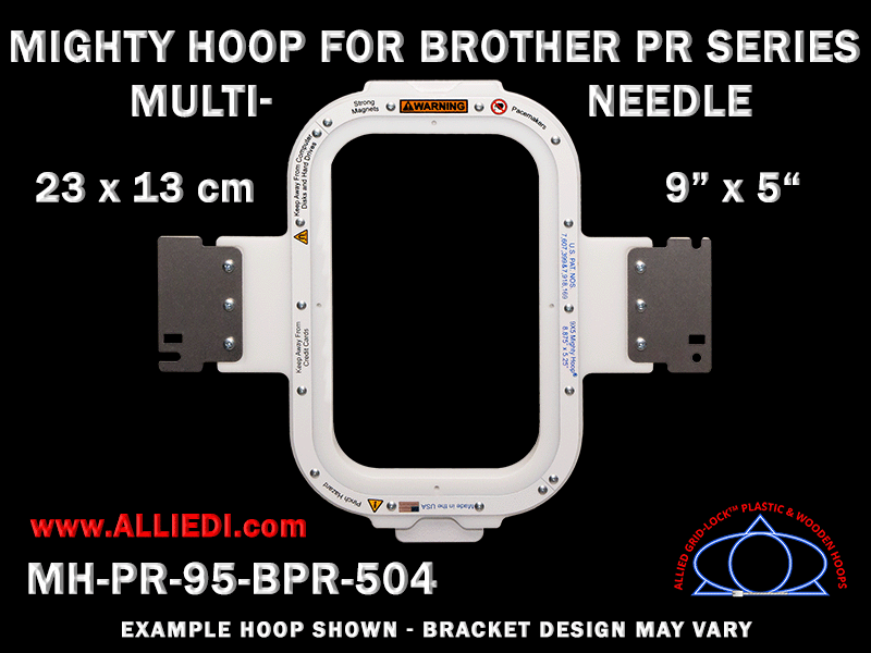 Brother PR Series Multi-Needle 9 x 5 inch (23 x 13 cm) Vertical Rectangular Magnetic Mighty Hoop