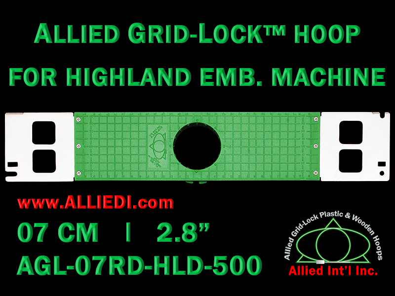 7 cm (2.8 inch) Round Allied Grid-Lock Plastic Embroidery Hoop - Highland 500