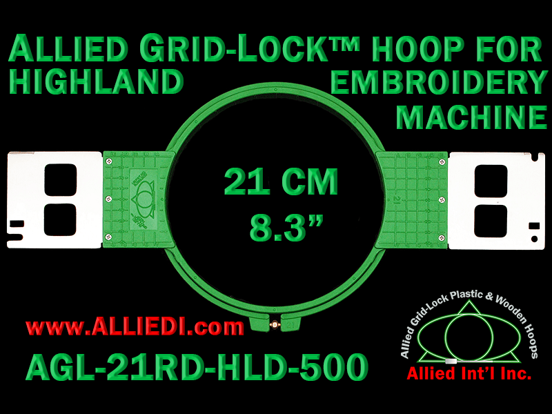21 cm (8.3 inch) Round Allied Grid-Lock Plastic Embroidery Hoop - Highland 500