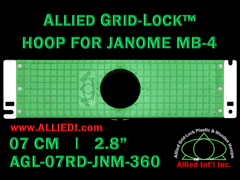 7 cm (2.8 inch) Round Allied Grid-Lock Plastic Embroidery Hoop - Janome 360