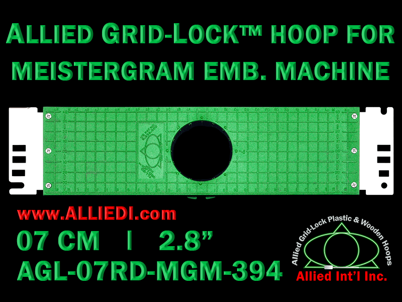 7 cm (2.8 inch) Round Allied Grid-Lock Plastic Embroidery Hoop - Meistergram 394