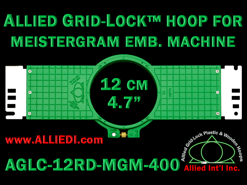 12 cm (4.7 inch) Round Allied Grid-Lock (New Design) Plastic Embroidery Hoop - Meistergram 400