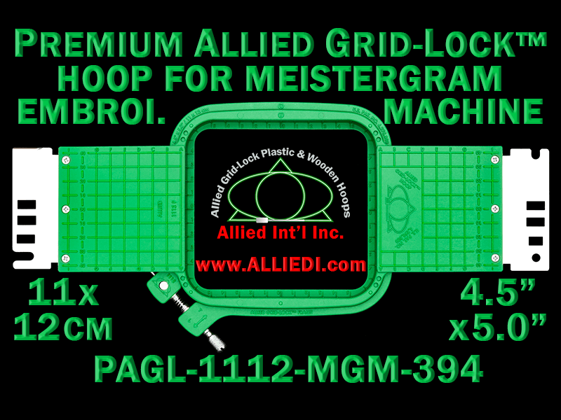 11 x 12 cm (4.5 x 5 inch) Rectangular Premium Allied Grid-Lock Plastic Embroidery Hoop - Meistergram 394