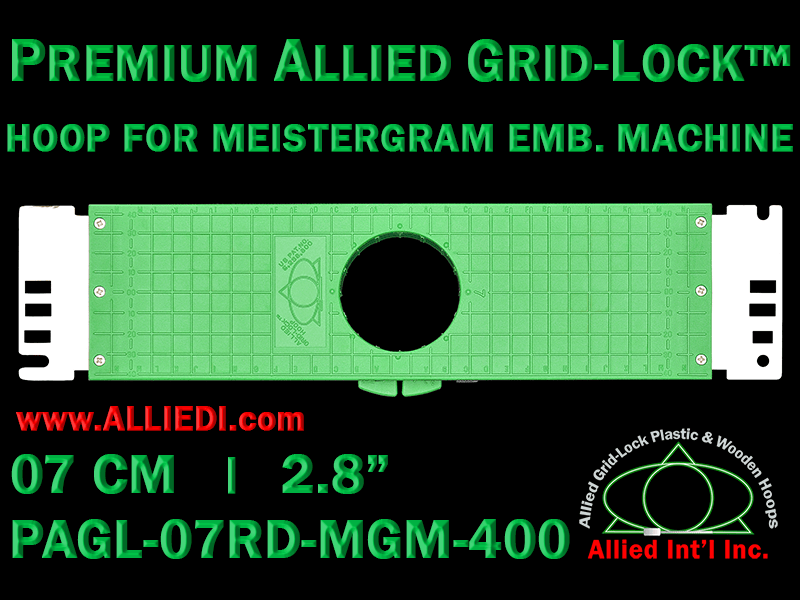 7 cm (2.8 inch) Round Premium Allied Grid-Lock Plastic Embroidery Hoop - Meistergram 400