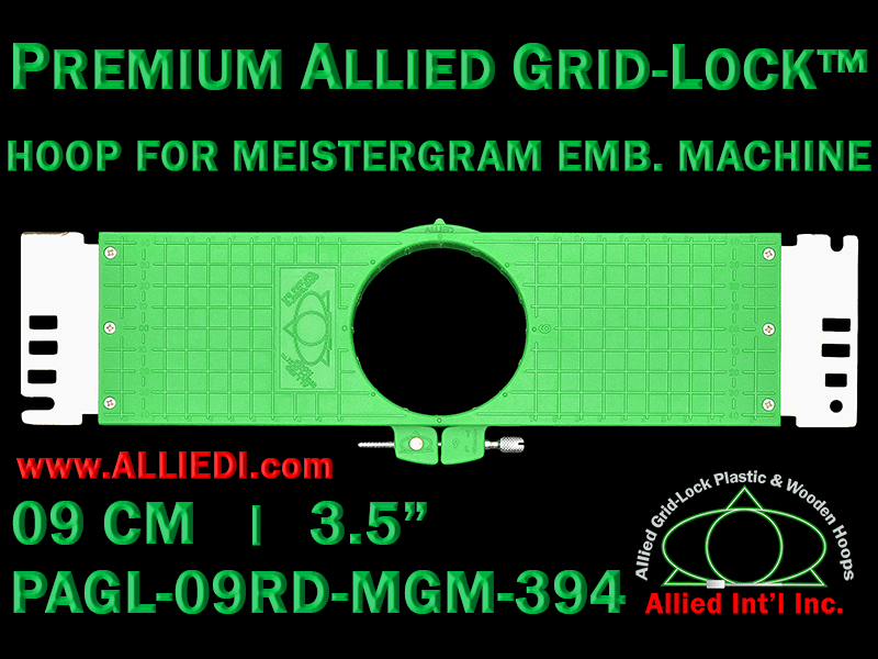 9 cm (3.5 inch) Round Allied Grid-Lock Plastic Embroidery Hoop - Meistergram 394