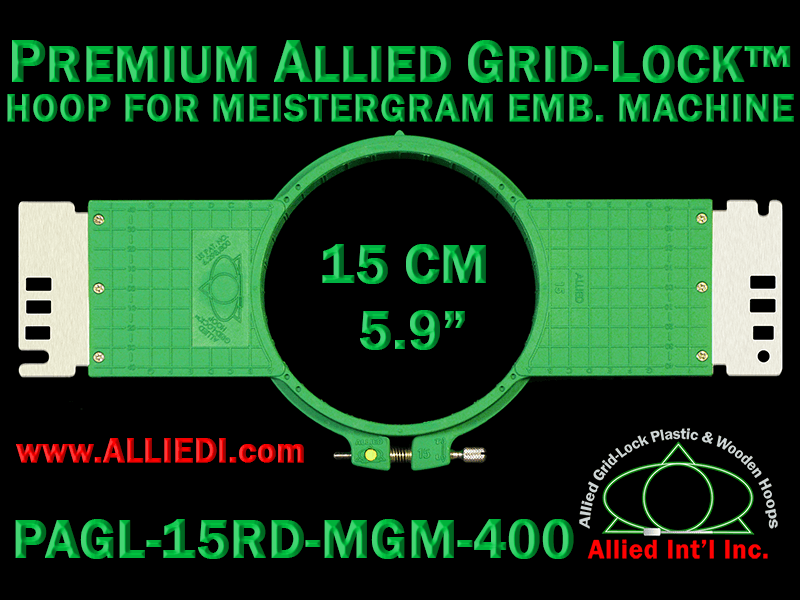 15 cm (5.9 inch) Round Premium Allied Grid-Lock Plastic Embroidery Hoop - Meistergram 400