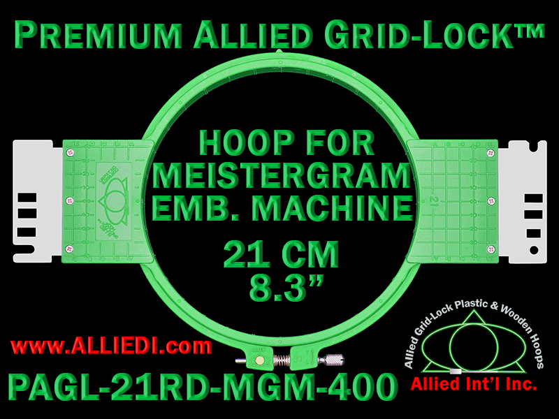 21 cm (8.3 inch) Round Premium Allied Grid-Lock Plastic Embroidery Hoop - Meistergram 400