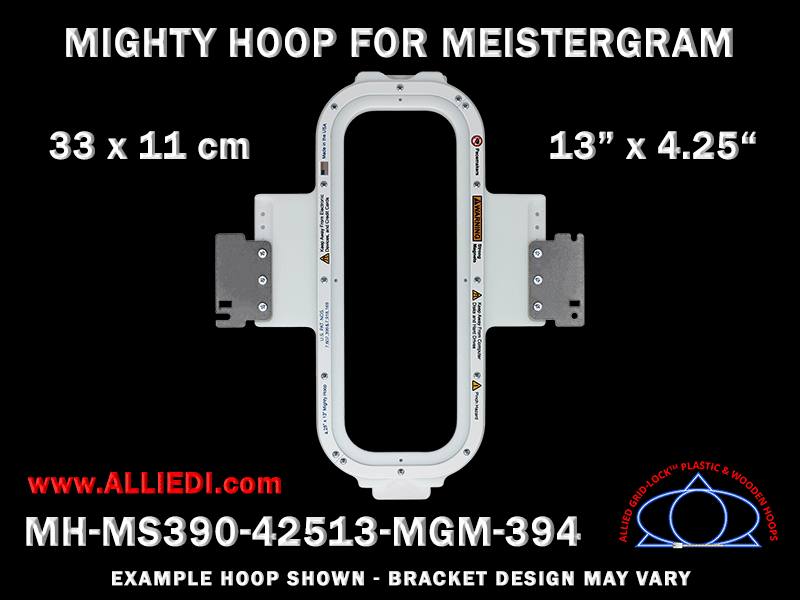 Meistergram 13 x 4.25 inch (33 x 11 cm) Vertical Rectangular Magnetic Mighty Hoop for 394 mm Sew Field / Arm Spacing