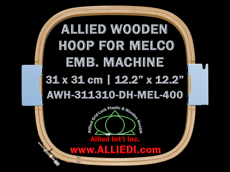 Melco 31.1 x 31.0 cm (12.2 x 12.2 inch) Rectangular Allied Wooden Embroidery Hoop