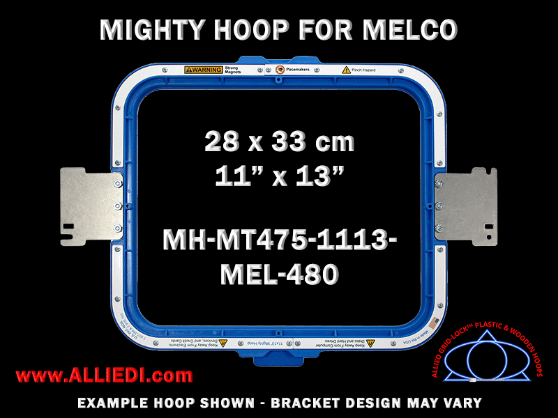 Melco 11 x 13 inch (28 x 33 cm) Rectangular Magnetic Mighty Hoop for 480 mm Sew Field / Arm Spacing