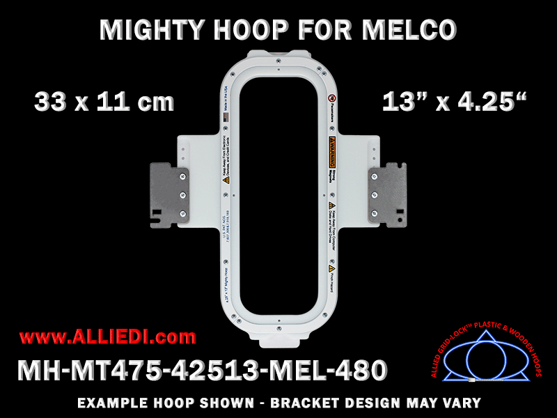 Melco 13 x 4.25 inch (33 x 11 cm) Vertical Rectangular Magnetic Mighty Hoop for 480 mm Sew Field / Arm Spacing