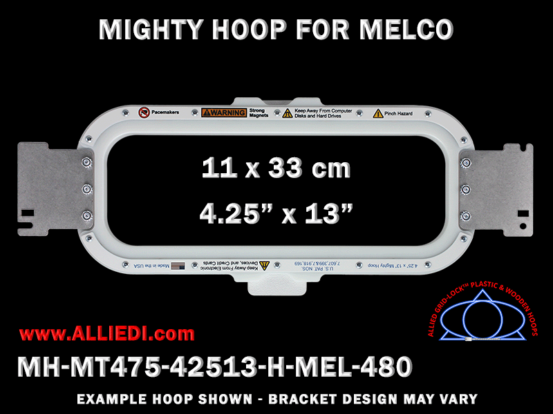 Melco 4.25 x 13 inch (11 x 33 cm) Horizontal Magnetic Mighty Hoop for 480 mm Sew Field / Arm Spacing