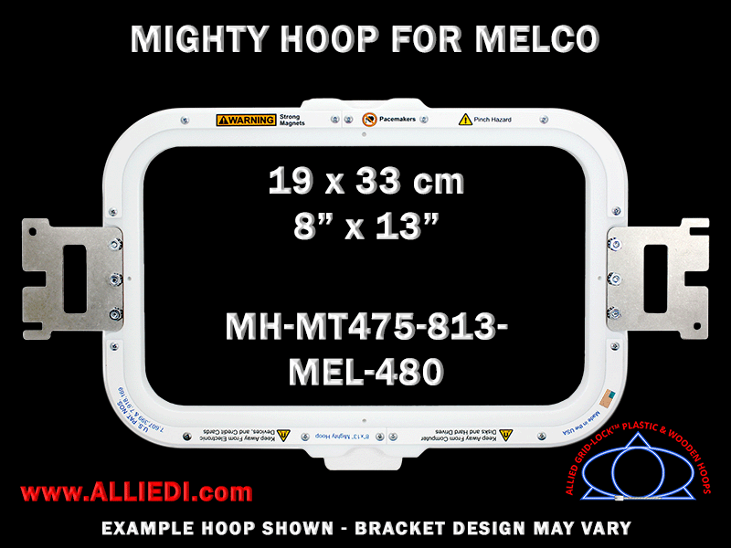 Melco 8 x 13 inch (19 x 33 cm) Rectangular Magnetic Mighty Hoop for 480 mm Sew Field / Arm Spacing