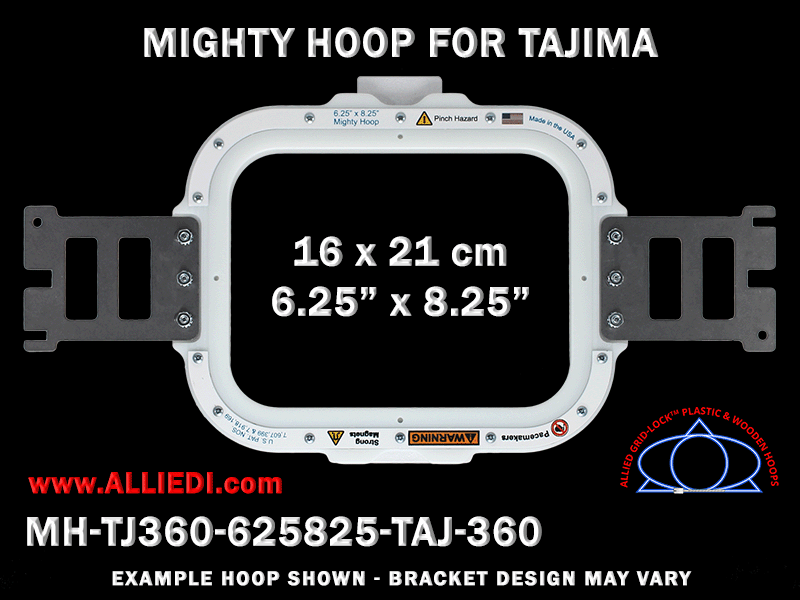 Tajima 6.25 x 8.25 inch (16 x 21 cm) Rectangular Magnetic Mighty Hoop for 360 mm Sew Field / Arm Spacing