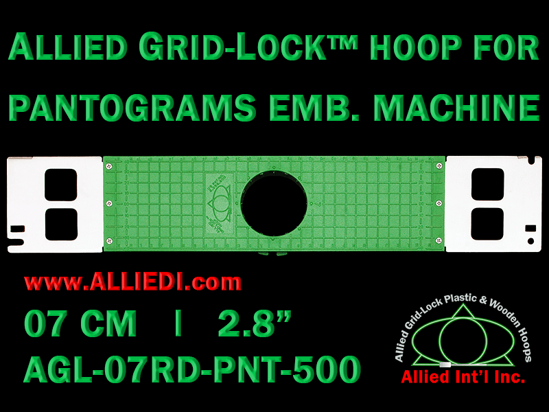 7 cm (2.8 inch) Round Allied Grid-Lock Plastic Embroidery Hoop - Pantograms 500