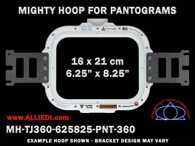 Pantograms 6.25 x 8.25 inch (16 x 21 cm) Rectangular Magnetic Mighty Hoop for 360 mm Sew Field / Arm Spacing