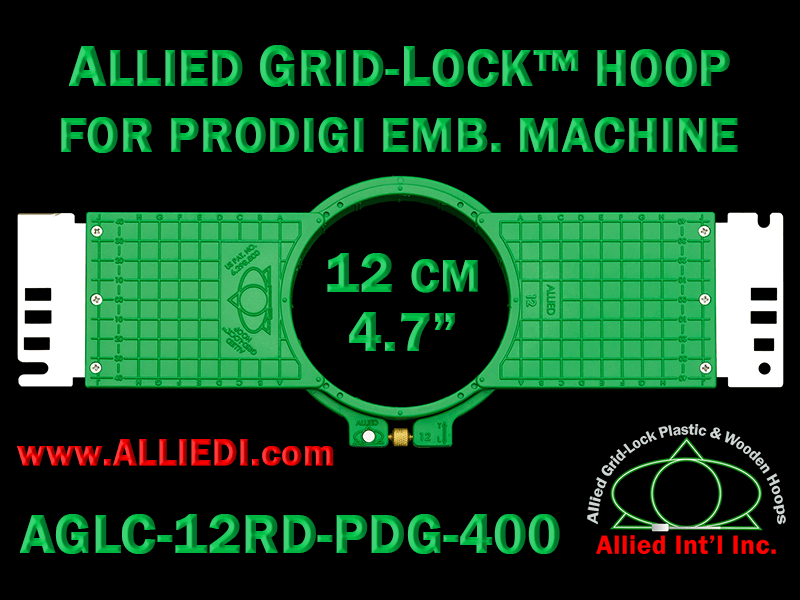 12 cm (4.7 inch) Round Allied Grid-Lock (New Design) Plastic Embroidery Hoop - Prodigi 400