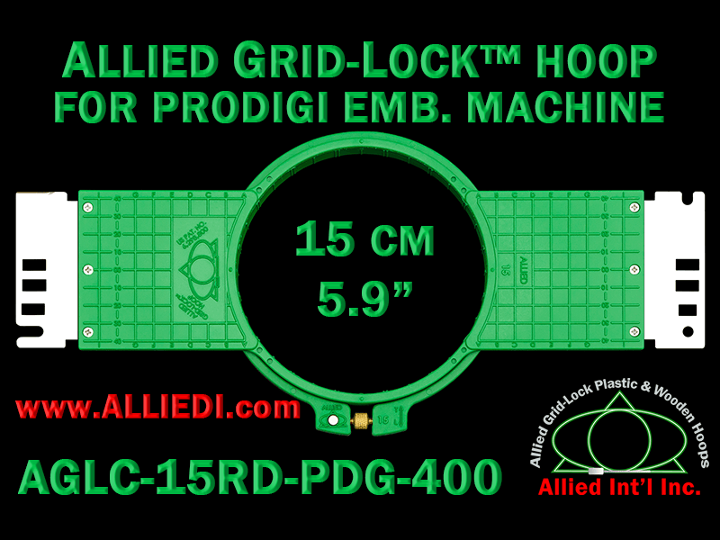 15 cm (5.9 inch) Round Allied Grid-Lock (New Design) Plastic Embroidery Hoop - Prodigi 400