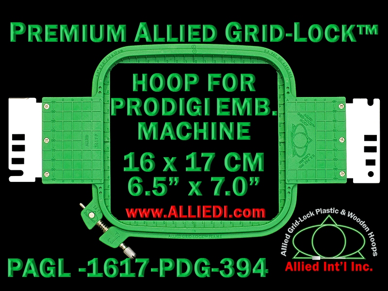 16 x 17 cm (6.5 x 7 inch) Rectangular Premium Allied Grid-Lock Plastic Embroidery Hoop - Prodigi 394