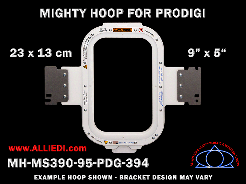Prodigi 9 x 5 inch (23 x 13 cm) Vertical Rectangular Magnetic Mighty Hoop for 394 mm Sew Field / Arm Spacing