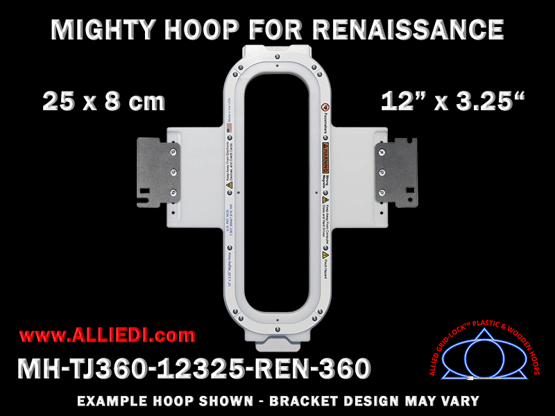 Renaissance 12 x 3.25 inch (30 x 8 cm) Vertical Rectangular Magnetic Mighty Hoop for 360 mm Sew Field / Arm Spacing