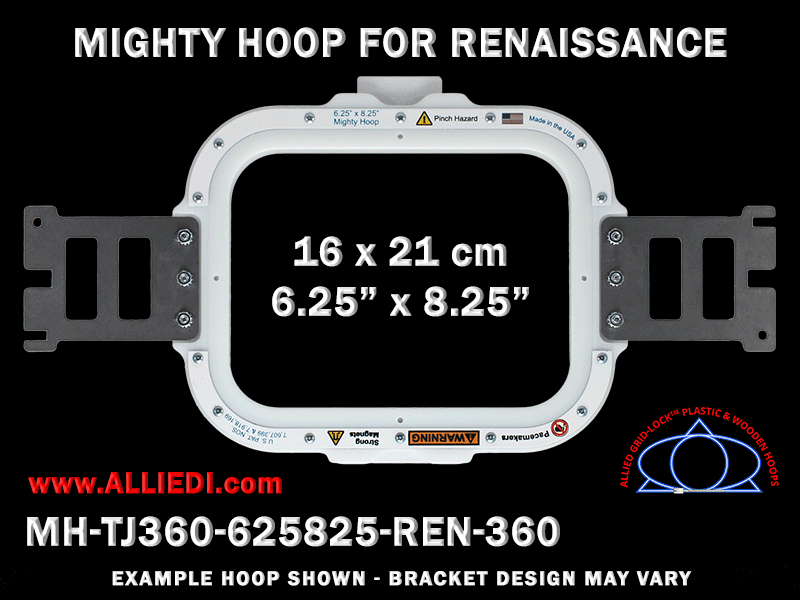 Renaissance 6.25 x 8.25 inch (16 x 21 cm) Rectangular Magnetic Mighty Hoop for 360 mm Sew Field / Arm Spacing