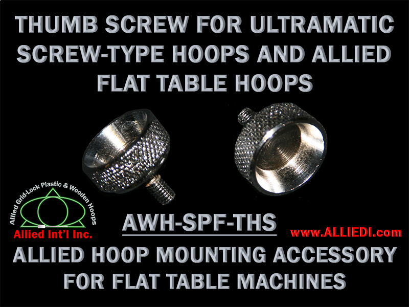 Replacement Thumbscrew for Ultramatic Screw-Type Hoops & Allied Flat Table Hoops