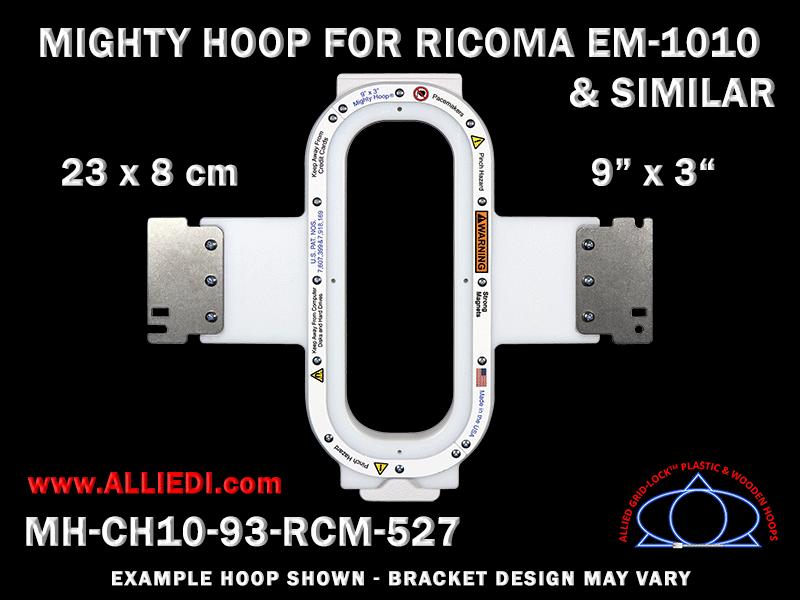 Ricoma EM-1010 9 x 3 inch (23 x 8 cm) Vertical Rectangular Magnetic Mighty Hoop 