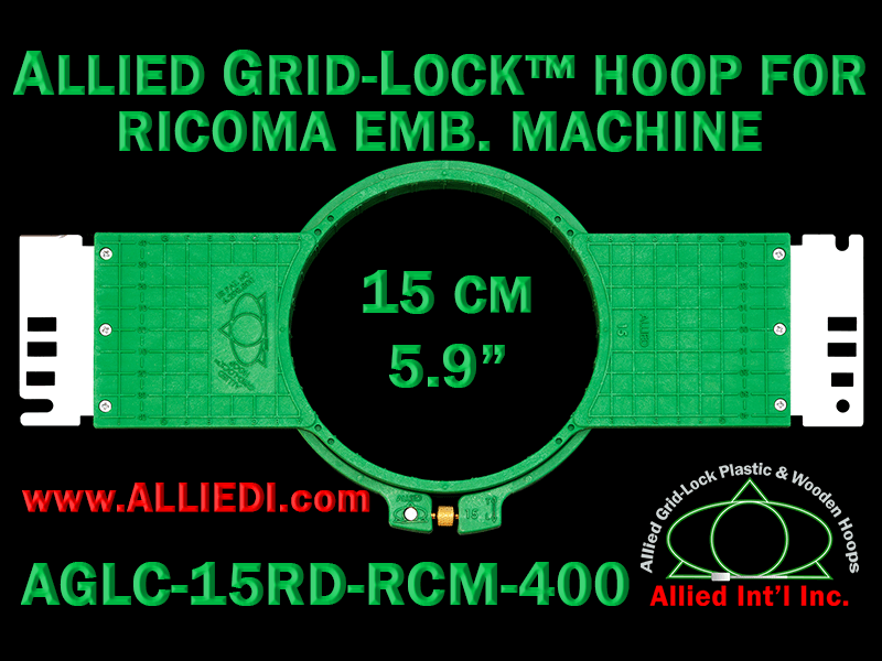 15 cm (5.9 inch) Round Allied Grid-Lock (New Design) Plastic Embroidery Hoop - Ricoma 400