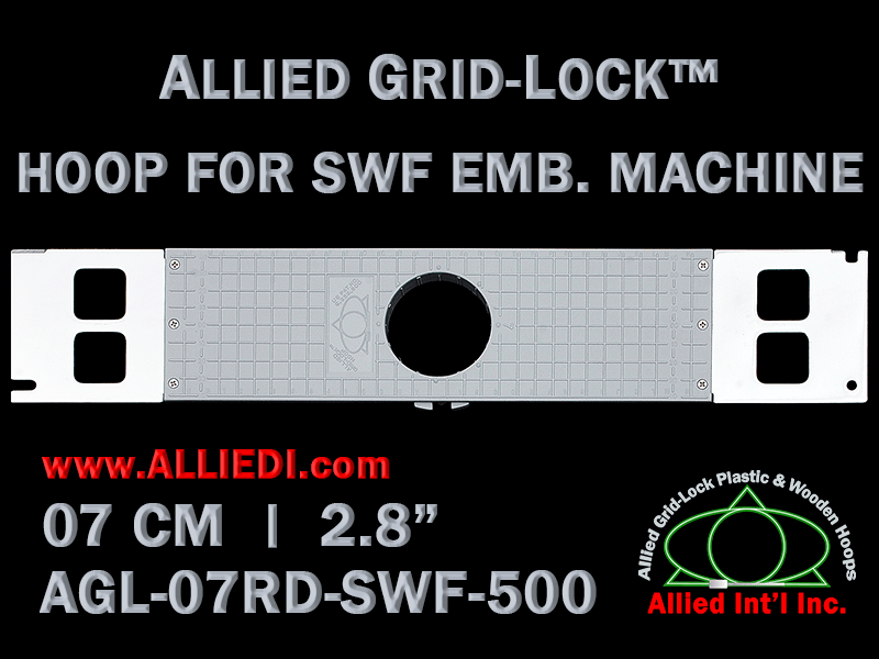 7 cm (2.8 inch) Round Allied Grid-Lock Plastic Embroidery Hoop - SWF 500