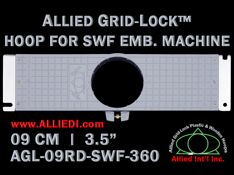 9 cm (3.5 inch) Round Allied Grid-Lock Plastic Embroidery Hoop - SWF 360