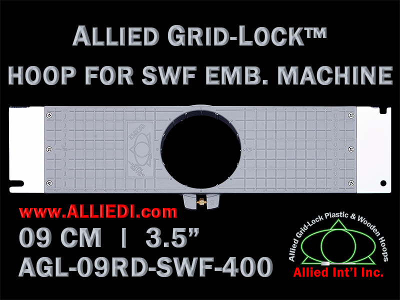 9 cm (3.5 inch) Round Allied Grid-Lock Plastic Embroidery Hoop - SWF 400
