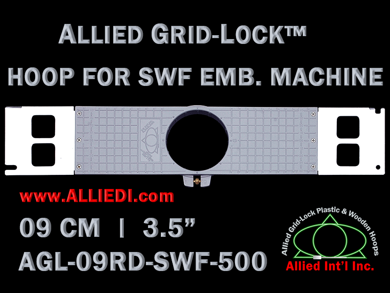 9 cm (3.5 inch) Round Allied Grid-Lock Plastic Embroidery Hoop - SWF 500