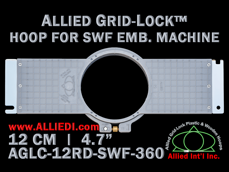 12 cm (4.7 inch) Round Allied Grid-Lock (New Design) Plastic Embroidery Hoop - SWF 360