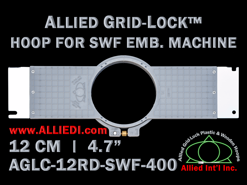 12 cm (4.7 inch) Round Allied Grid-Lock (New Design) Plastic Embroidery Hoop - SWF 400