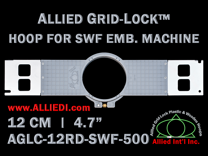 12 cm (4.7 inch) Round Allied Grid-Lock (New Design) Plastic Embroidery Hoop - SWF 500