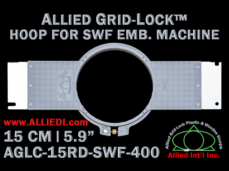 15 cm (5.9 inch) Round Allied Grid-Lock (New Design) Plastic Embroidery Hoop - SWF 400