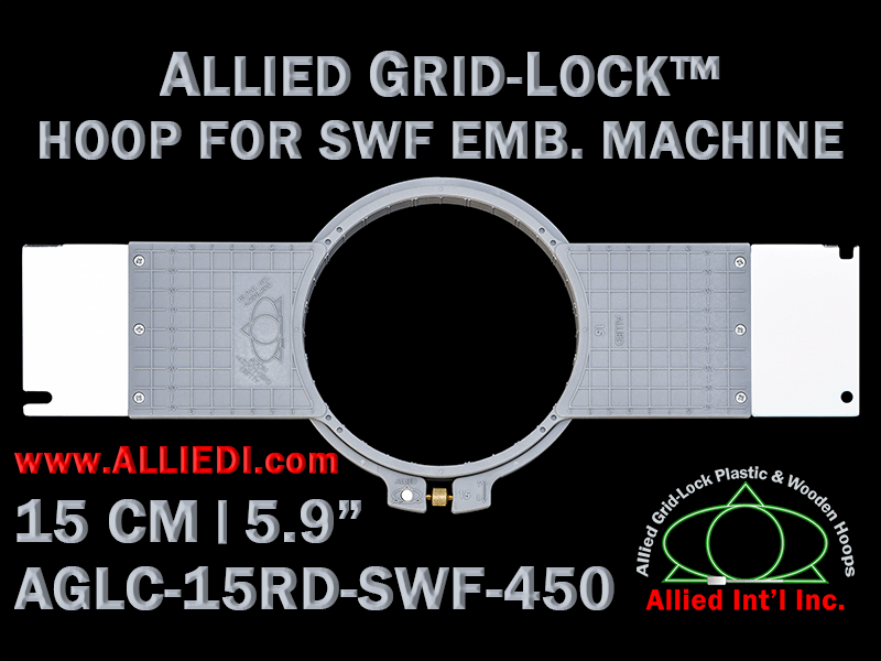 15 cm (5.9 inch) Round Allied Grid-Lock (New Design) Plastic Embroidery Hoop - SWF 450