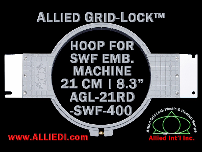 21 cm (8.3 inch) Round Allied Grid-Lock Plastic Embroidery Hoop - SWF 400