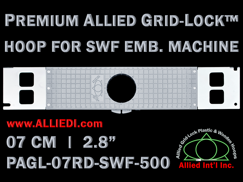 7 cm (2.8 inch) Round Premium Allied Grid-Lock Plastic Embroidery Hoop - SWF 500
