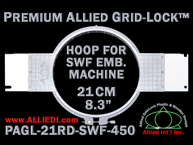 21 cm (8.3 inch) Round Premium Allied Grid-Lock Plastic Embroidery Hoop - SWF 450