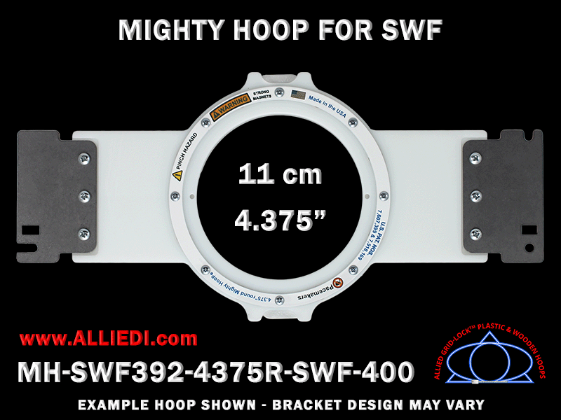 SWF 4.375 inch (11 cm) Round Magnetic Mighty Hoop for 400 mm Sew Field / Arm Spacing