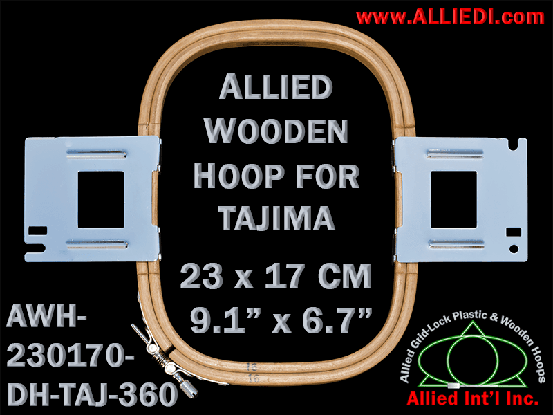 Tajima 23.0 x 17.0 cm (9.1 x 6.7 inch) Rectangular Allied Wooden Embroidery Hoop