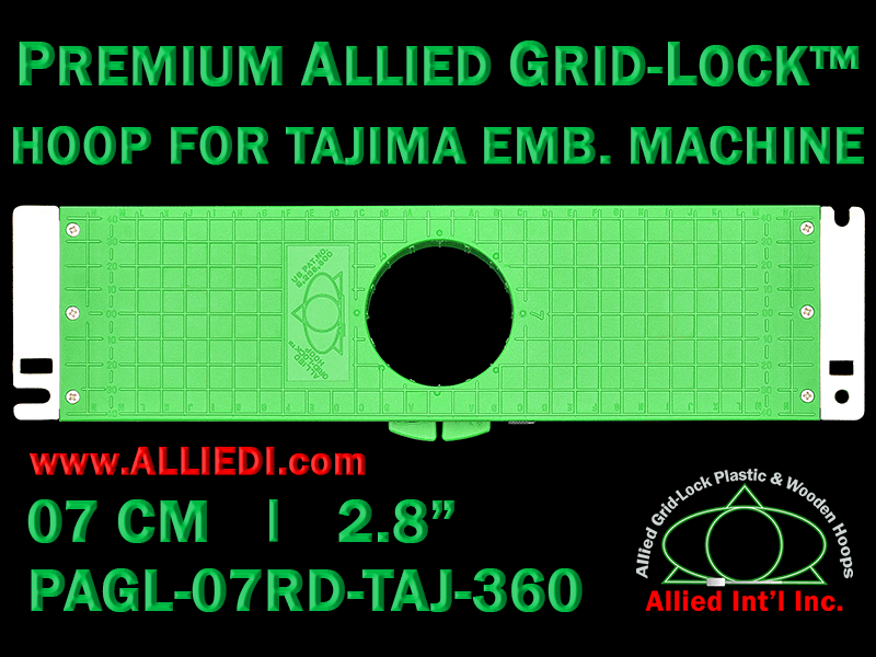 Tajima 7 cm (2.8 inch) Round Premium Allied Grid-Lock Embroidery Hoop for 360 mm Sew Field / Arm Spacing