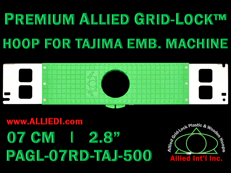 Tajima 7 cm (2.8 inch) Round Premium Allied Grid-Lock Embroidery Hoop for 500 mm Sew Field / Arm Spacing