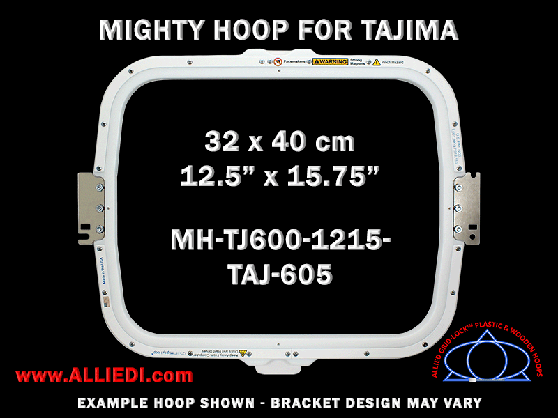 Tajima 12.5 x 15.75 inch (32 x 40 cm) Rectangular Magnetic Mighty Hoop for 605 mm Sew Field / Arm Spacing