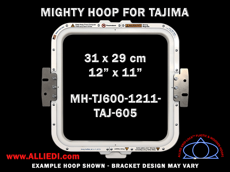 Tajima 12 x 11 inch (31 x 29 cm) Rectangular Magnetic Mighty Hoop for 605 mm Sew Field / Arm Spacing