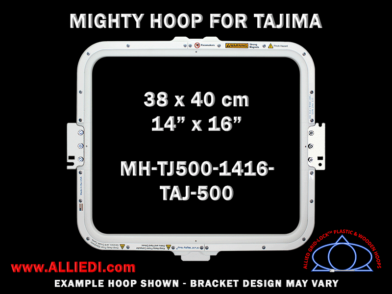 Tajima 14 x 16 inch (38 x 40 cm) Rectangular Magnetic Mighty Hoop for 500 mm Sew Field / Arm Spacing
