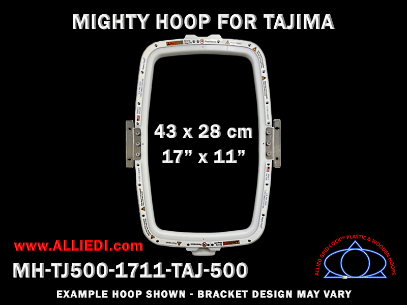 Tajima 17 x 11 inch (43 x 28 cm) Vertical Rectangular Magnetic Mighty Hoop for 500 mm Sew Field / Arm Spacing